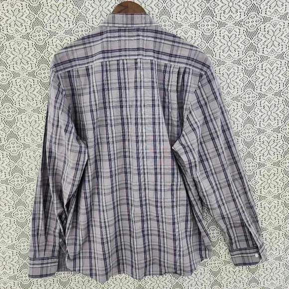 Jos. A. Bank tailored button down plaid men's dress shirt XL - Picture 2 of 5